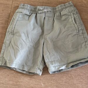 Boys Casual Elastic-Waist Olive Green Shorts